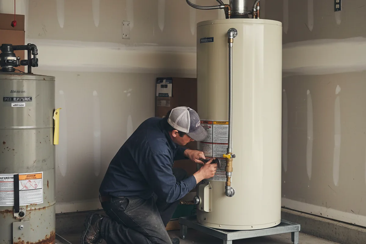 Water heater and shutoff valve replacement in Dysart